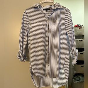 Tommy Hilfiger Button Down Blue and White Stripes
